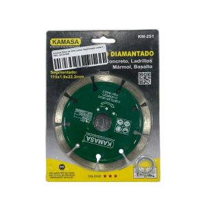 Disco de corte cuarzo segmentado verde 4 pulgadas kamasa